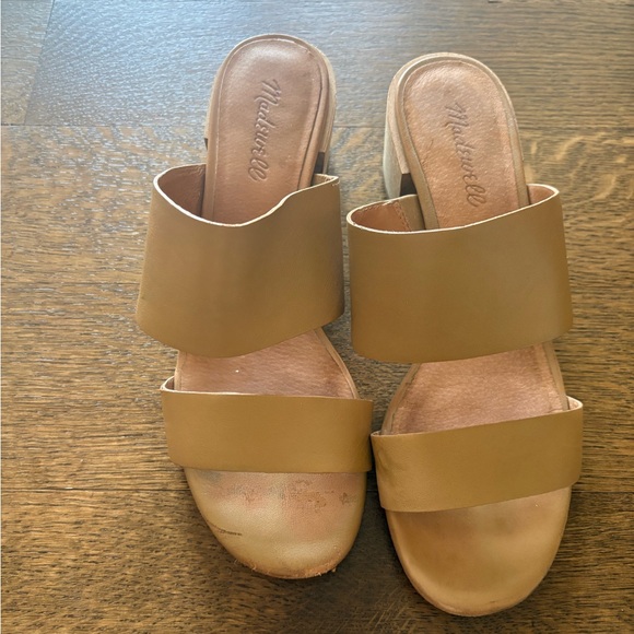 Madewell Women's Tan Double-Strap Slide Mules - Picture 2 of 6